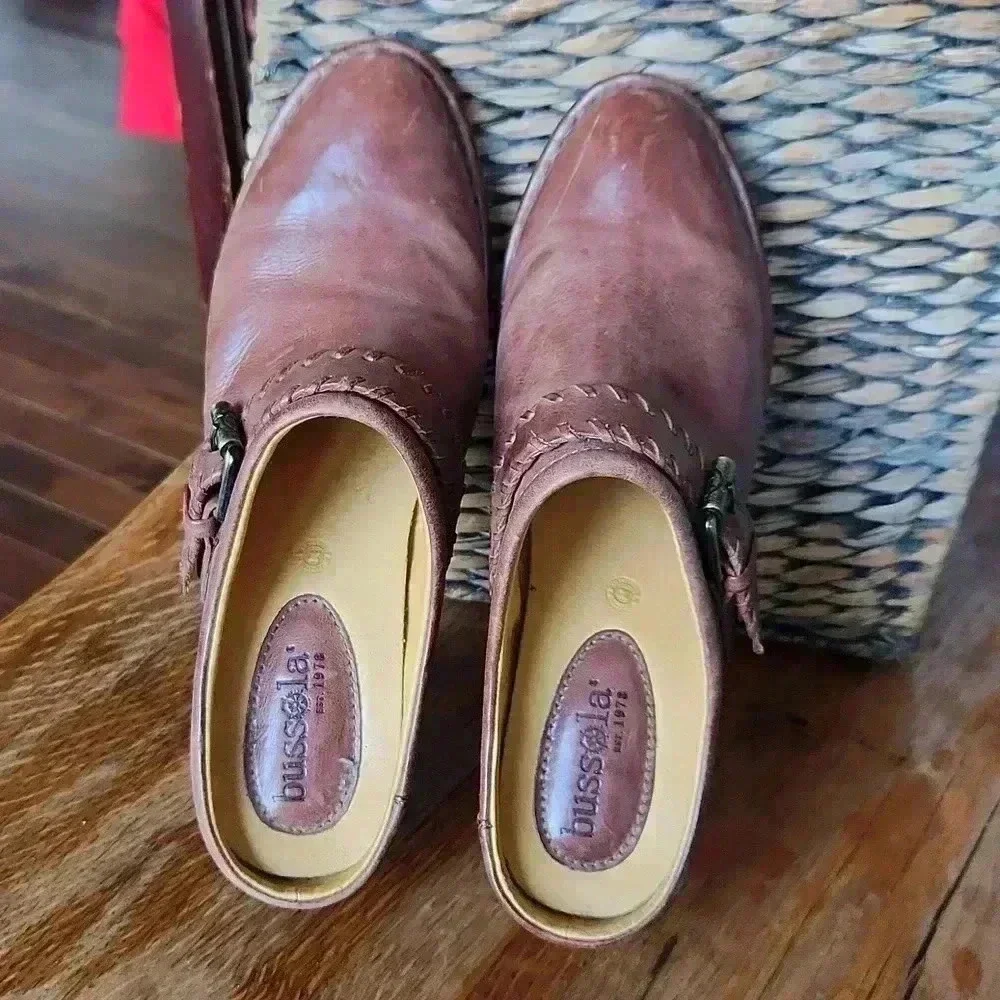 Bussola Woodsville Leather Mules Size 8 Tan‎ - Picture 4 of 14
